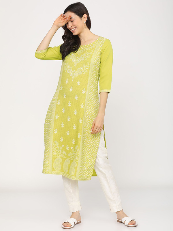 Ketch Women Printed Straight Kurta(Multicolor)