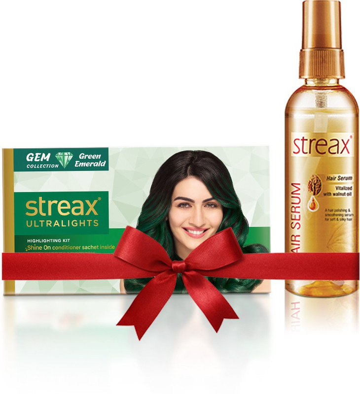 Streax Walnut Hair Serum 100Ml + Green Emerald Ultralights Highlighting Kit(2 Items In The Set)