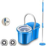 Shivonic Magic Dry Bucket Mop – 360 Degree Self Spin Wringing Mop Set(Blue)