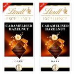 Lindts Excellence Caramelised Hazelnut And Crispy Caramel Pieces With Rich And Smooth Dark Chocolate 100G (Pack Of 2)