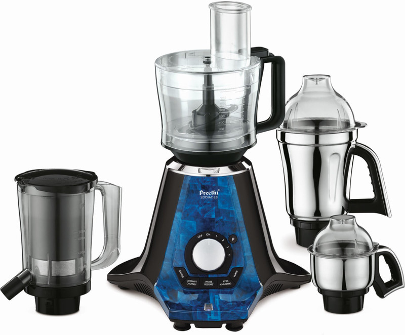 Preethi Zodiac 2.0 750 W Juicer Mixer Grinder(Mg235 | 4 Jars | With 3-In-1 Insta Fresh Juicer Jar | Black & Blue)