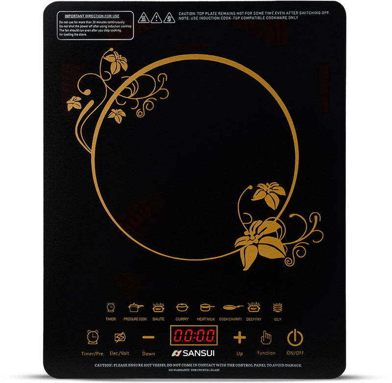Sansui 2200 W Induction Cooktop Touch Panel(Black, Smart Cook -2200)