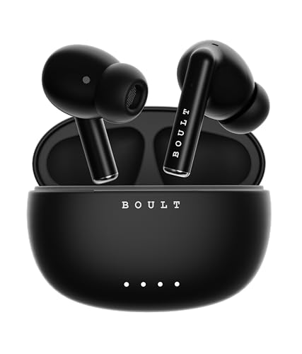 Boult Audio W20 Truly Wireless In Ear Earbuds With 40H Playtime, Zen™ Enc Mic, 45Ms Low Latency, 13Mm Bass Drivers, Type-C Fast Charging, Made In India, Touch Controls, Ipx5 Ear Buds Tws (Space Black)