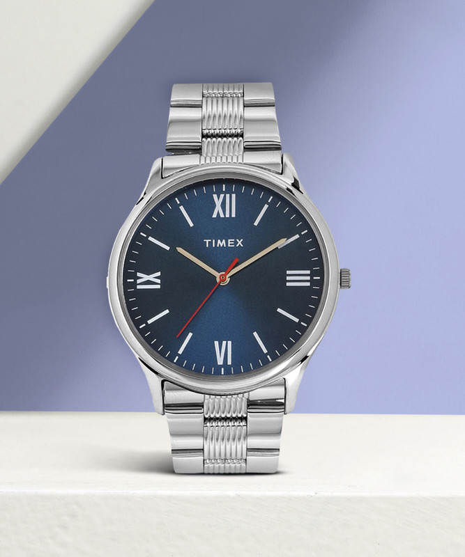Timex Blue Dial Stainless Steel Analog Watch  – For Men