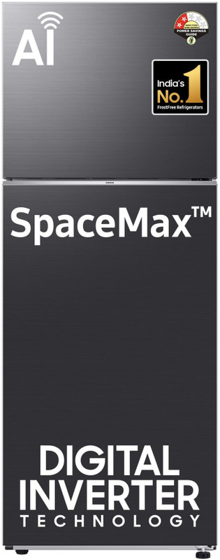 Samsung 415 L Frost Free Double Door 2 Star Refrigerator(Black Caviar Matt/Pet, Rt45Cg662Bb1Tl)