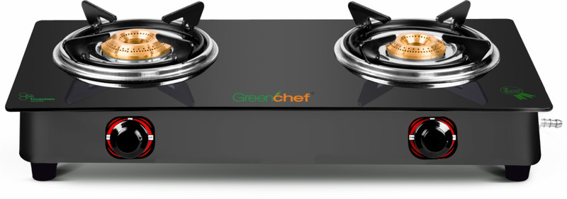Greenchef Ebony Glass Manual Gas Stove(2 Burners)