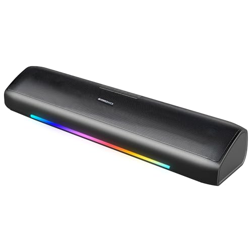 Zebronics Vita Bar 200, Mini Soundbar, 24 Watts, 8* Hours Backup, Supports Bluetooth | Usb | Aux, Dual Drivers + Passive Radiators, Multicolor Led