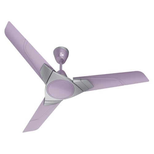 Polycab Aereo Plus Star Rated, 1200Mm Ceiling Fan For Home | High Speed & Air Delivery | Saves Up To 33% Electricity, 100% Copper, Rust-Proof Blades, 52 Watt | 3-Yr Warranty【Lilac Silver】