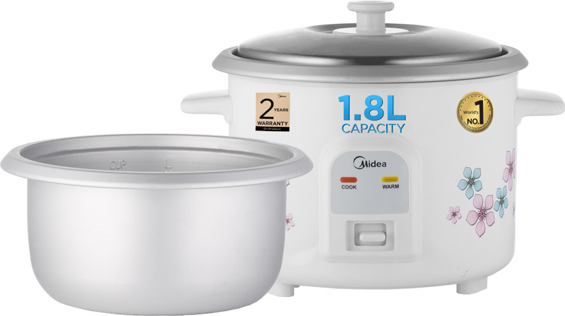 Midea Mr-Gm18Ha Electric Rice Cooker With Steaming Feature(1.8 L, White)