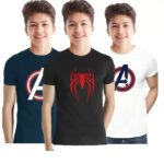 Ftc Fashions Boys Printed Cotton Blend Regular T Shirt(Multicolor, Pack Of 3)