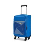 Safari Prisma 2 Pc Set- 55+65 Cms, Small (Cabin) And Medium (Check-In) Polyester Soft Sided 4 Spinner Wheels Luggage/Suitcase/Trolley Bag (Blue)