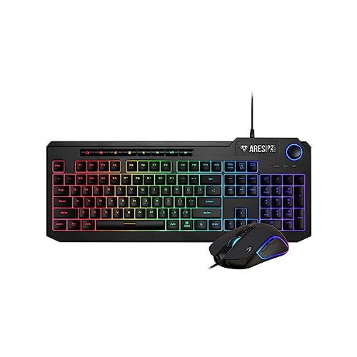 Gamdias Ares P2-Lite (2 In 1 Combo) | Full-Size Rgb Membrane Keyboard & Gaming Mouse | Ergonomic Design | With Lighting Effects | Aesthetic Gaming Setup