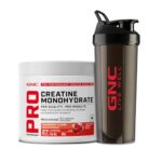 Gnc Pro Performance Creatine Monohydrate With Black Shaker- 3000Mg Creatine Per Scoop | Micronized For Faster Absorption | Boosts Energy, Muscle Volume & Performance | Gluten-Free | Cranberry | 100Gm