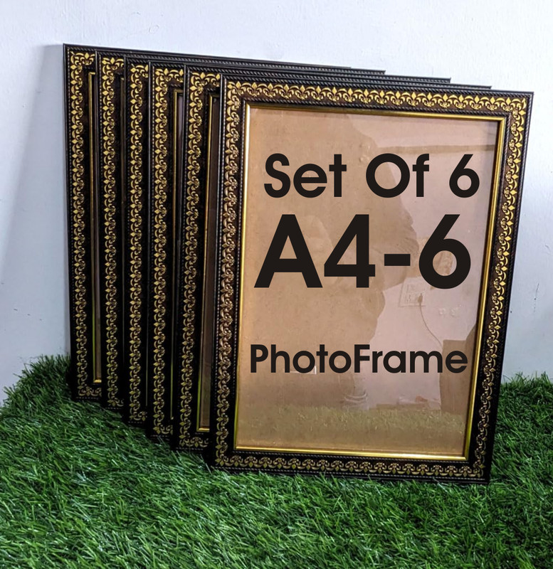 Stuthi Arts Wood Wall Photo Frame(Gold, 6 Photo(S), A4)