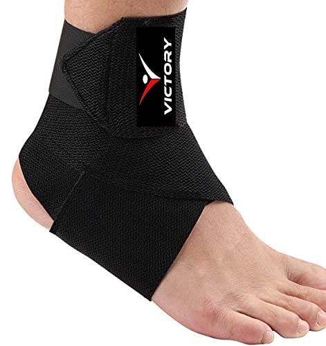 Victory Cotton Ankle Brace Support Compression Foot Pain Relief Ankle Support Adjustable Support Brace For Foot Care, Sprain, Injury, Swelling – Single, Free Size