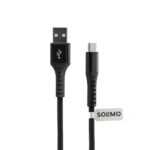 Amazon Brand – Solimo Fast Charging Braided Usb Type C Data Cable Joint, Suitable For All Supported Mobile Phones (1 Meter, Black)