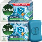 Dettol Icy Cool Bathing Soap Bar With 2Xmenthol(8 X 125 G)