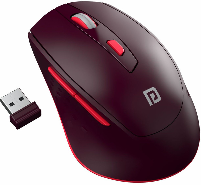 Portronics Toad 32 Wireless Mouse With 6 Buttons, Ergonomic Design, Adjustable Optical Dpi Wireless Ambidextrous Optical Mouse(2.4Ghz Wireless, Red)