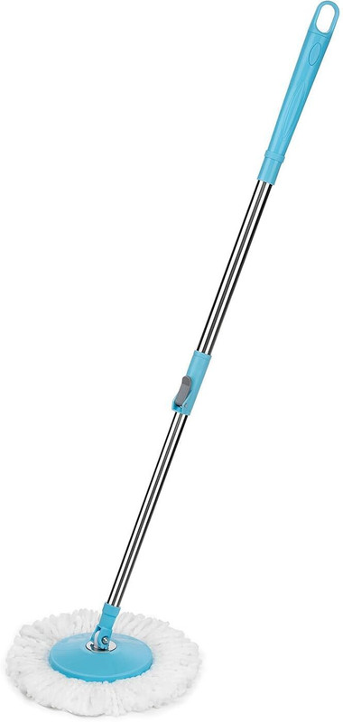 Mopkart Floor Cleaner Mop Stick Rod Stainless Steel Mop Handle With 1 Microfiber Head Mop Head And Rod(Blue, Steel 1.27 M)
