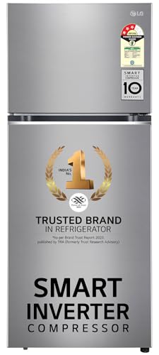 Lg 380 L 3 Star Frost-Free Smart Inverter Double Door Refrigerator (Gl-S412Spzx, Shiny Steel, Convertible With Express Freeze)