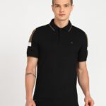 Killer Colorblock Men Polo Neck Black T-Shirt