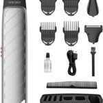 One Plus Op 511 Cordless Professional 8 In 1 Grooming Kit Washable Trimmer 120 Min  Runtime 4 Length Settings(Silver)