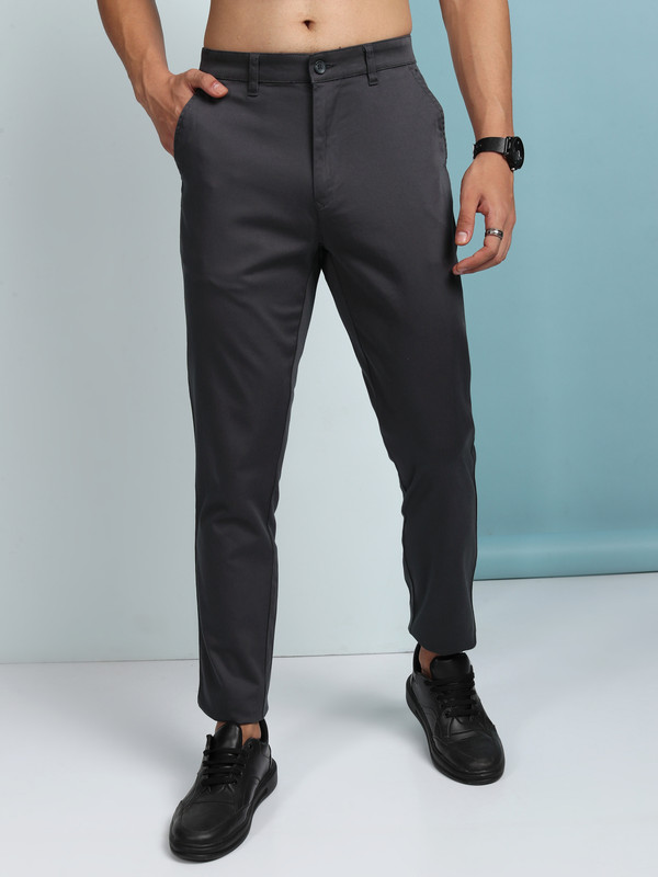 Highlander Tapered Men Grey Trousers