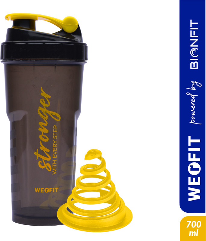 Werfit Gym Shaker With Cyclone Blender | 100% Leakproof, Bpa-Free Blender Bottle 700 Ml Shaker(Pack Of 1, Black, Plastic)