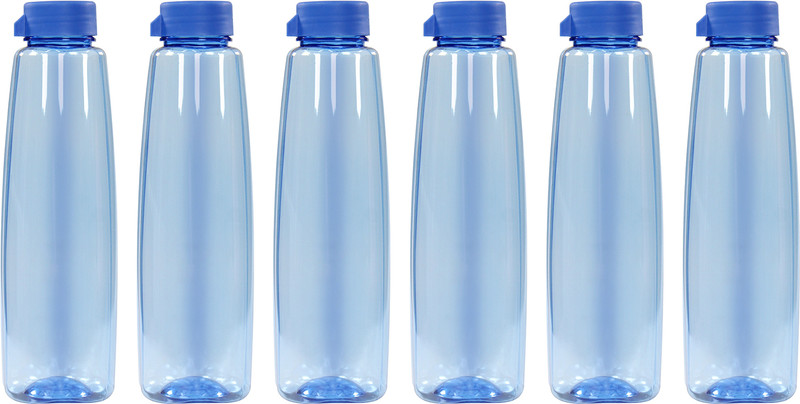 Pearlpet Kohinoor Bpa-Free Plastic Water Bottle 1000 Ml Bottle(Pack Of 6, Blue, Plastic)
