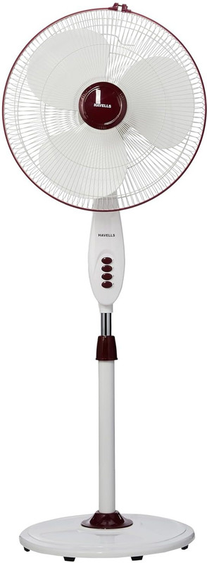 Havells India Fhsgonswrd16 400 Mm 3 Blade Pedestal Fan(White Wine Red | Pack Of 1)