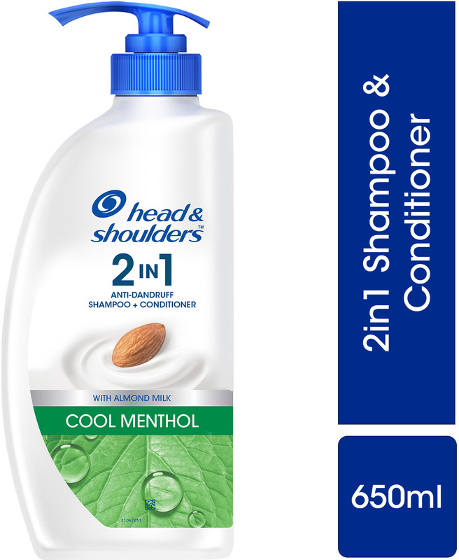 Head & Shoulders Cool Menthol 2-In-1 Anti-Dandruff Shampoo + Conditioner For All-Hair Types(650 Ml)