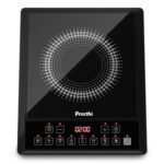 Preethi Indicook Ic124 Induction Cooktop, 2100-Watt Electric Stove With Soft Touch Buttons And Crystal Glass (Black)