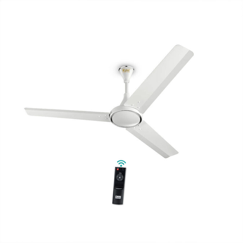 Kuhl Prima A4 Decorative Power Saving Bldc Ceiling Fan With Remote|Free Installation 5 Star 1200 Mm 3 Blade Ceiling Fan(White | Pack Of 1)
