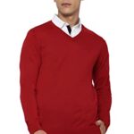Allen Solly Men’S Acrylic Blend V-Neck Sweater (Asswwrgfz02376_Red_Xl)