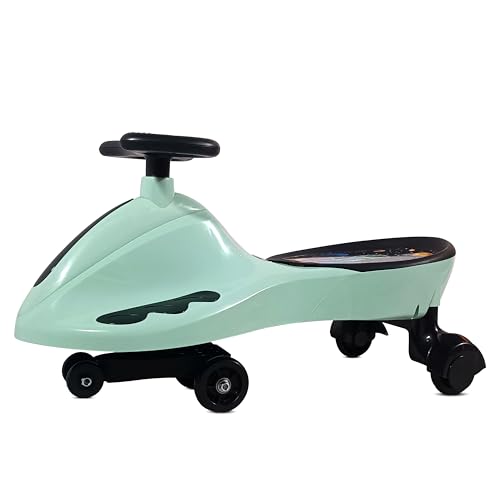 Kidsmate Drift Swing Car For Kids – Ride-On Toy With Pu Wheels, Non-Slip Pedals, And 360° Rotating Steering For Easy Navigate The Car For Ages 3 And Up -Sea Green