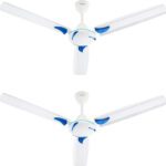 Candes Lynx 3 Star 1200 Mm 3 Blade Ceiling Fan(Anti Dust | White, Blue | Pack Of 2)