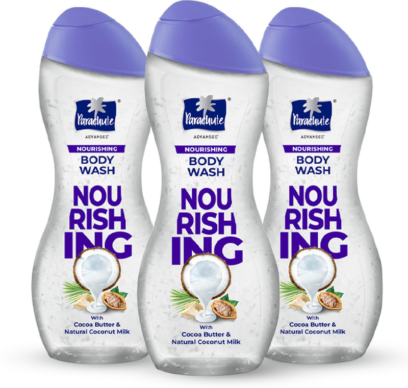 Parachute Advansed Nourishing Body Wash, Natural Coconut Milk And Cocoa Butter, Hydrated Soft Skin(3 X 250 Ml)