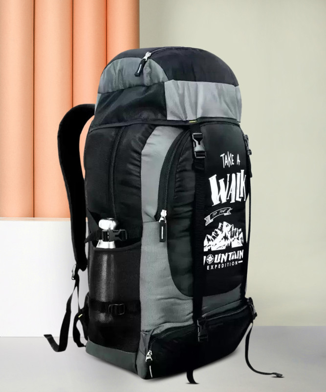 Sasco Unisex Water Proof Mountain Rucksack/Hiking/Trekking/Camping Bag/Backpack Rucksack  – 70 L(Grey, Black)