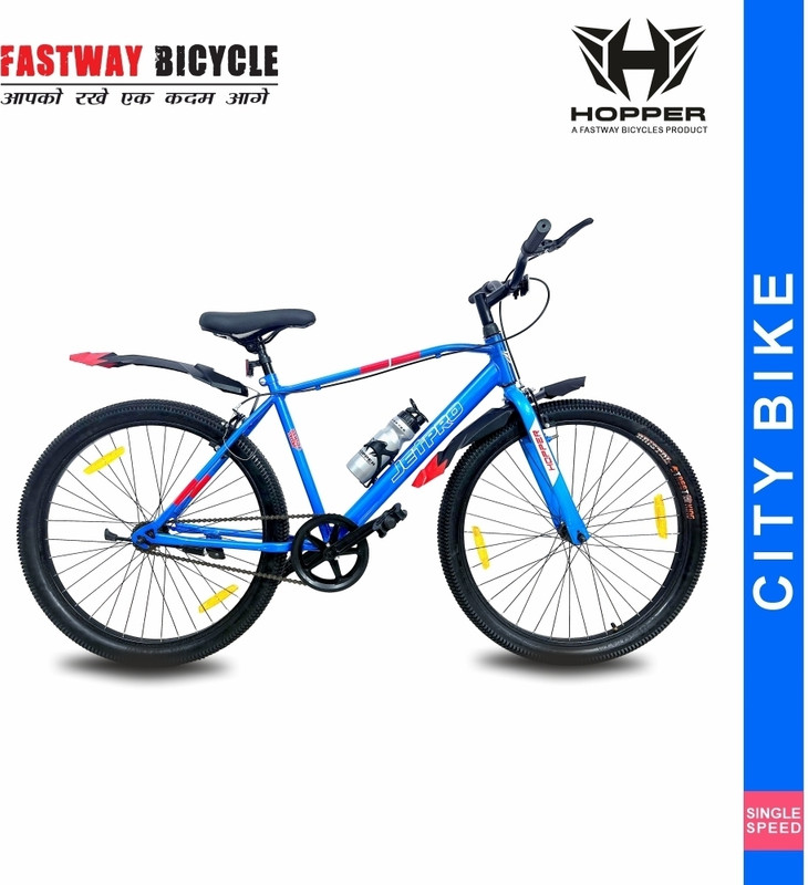 Fastway Bicycle Hopper Jetpro N/Ibc 24T Blue, With 90% Assembled 24 T (Inch) Road Cycle(Single Speed, Blue, Rigid)