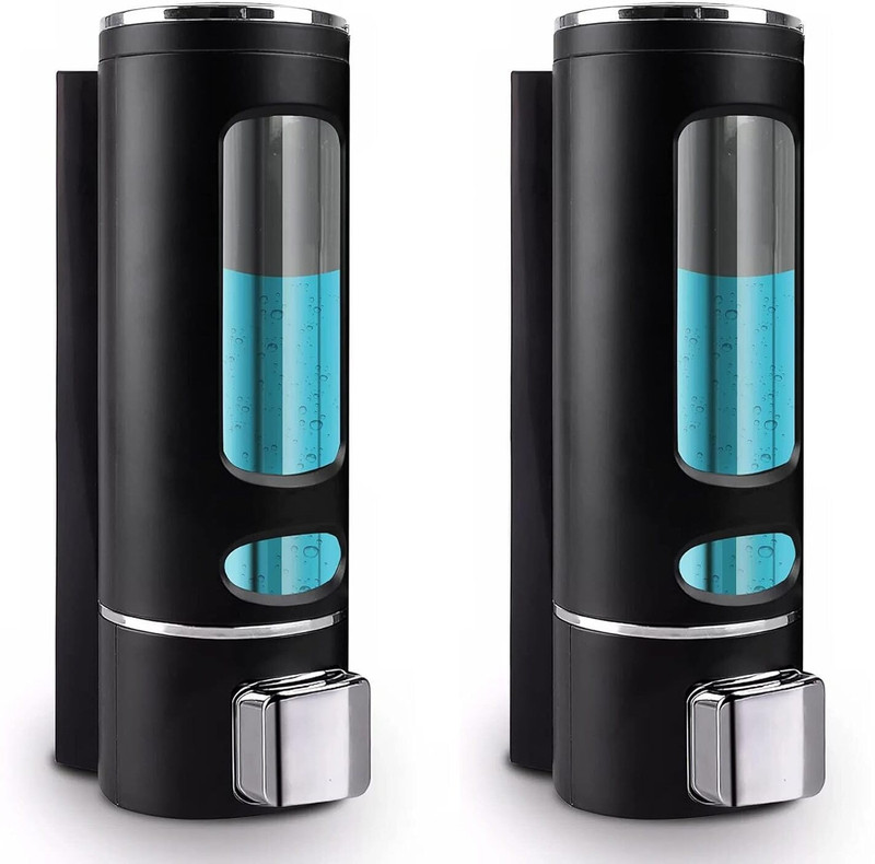 Pink Tokri Abs Wall Mount Multipurpose Liquid Dispenser For Kitchen & Bathroom (Pack Of 2) 400 Ml Gel, Conditioner, Liquid, Shampoo, Lotion, Soap Dispenser(Black)