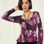 Tandul Casual Tie & Dye Women Purple Top