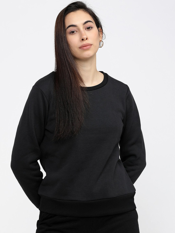 Tokyo Talkies Full Sleeve Solid Women Sweatshirt