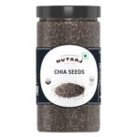 Nutraj Raw Chia Seeds 500G Jar, Chia Seed With Omega-3, Non-Gmo, Gluten Free, Keto Diet Friendly.
