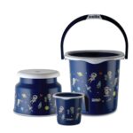 Cello Kidzbee Cosmic Explorer Splash Bathroom Set | Sturdy And Durable | Lightweight And Rigid | Easy To Clean And Attractive Design | Blue, Set Of 3