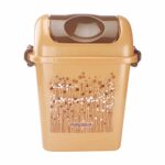 Nayasa Rectangular Swing Bin Funk No 14 Without Inner Bucket 14.5 Ltrs, Multi Purpose Dustbin, Brown