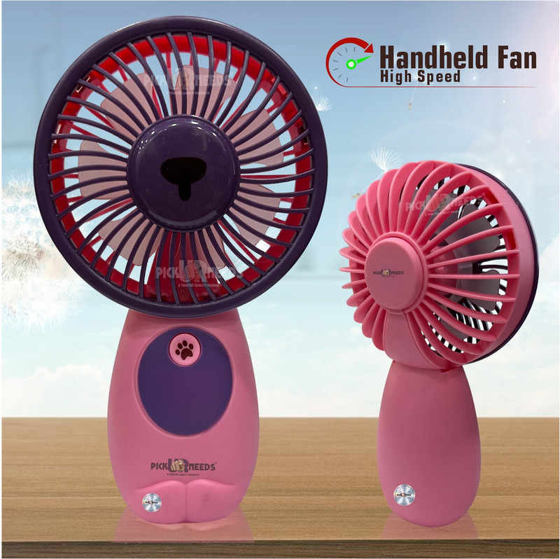 Pick Ur Needs Mini Pocket Rechargeable Fan With Usb Charge Support Mini Fan For Outdoor Usage 3 Mm 5 Blade Table Fan(Bldc Motor | White | Pack Of 1)