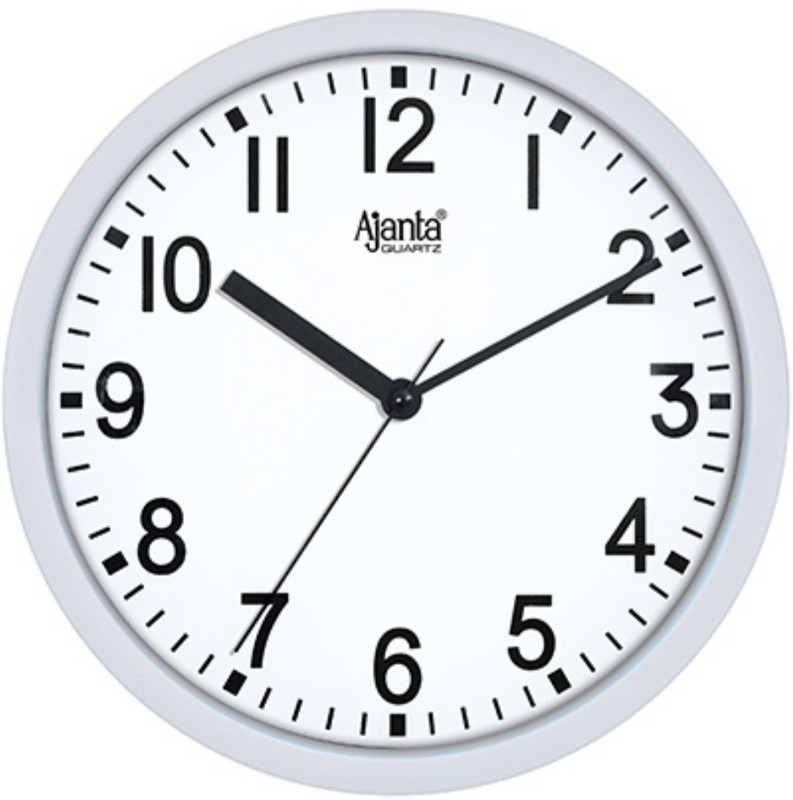 Ajanta Analog 23 Cm X 23 Cm Wall Clock(White, With Glass, Standard)