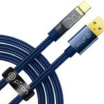 Ptron Usb Type C Cable 6 A 1 M Unbreakable Nylon Braided Pace(Compatible With Support, Super Vooc, Dash, Warp, Qc3.0|2.0 & Fast Charging, Blue, One Cable)