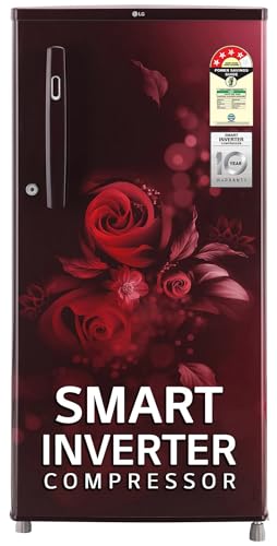 Lg 185 L 4 Star Direct-Cool Inverter Single Door Refrigerator (Gl-B199Osey, Scarlet Euphoria, Smart Connect)