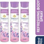 Yardley London Morning Dew Refreshing Body Spray 200Ml Deodorant Spray  –  For Women(600 Ml, Pack Of 3)